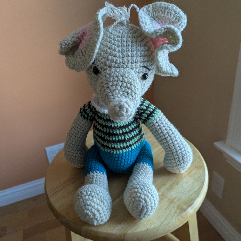 Amigurumi Elephant Crochet Rear Find Acrylic
